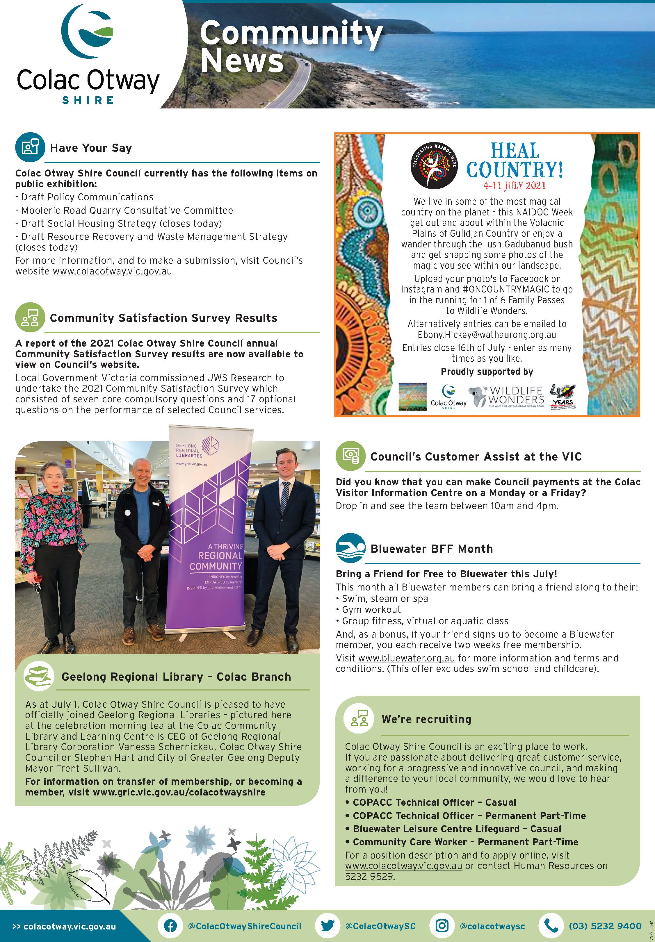 Public Notice & Colac Otway Community News 9 July Colac Otway Shire