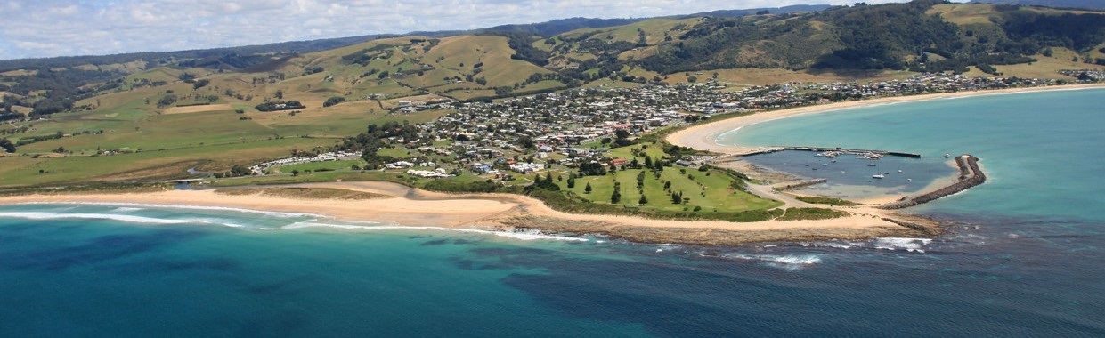 Port of Apollo Bay - aerial wide