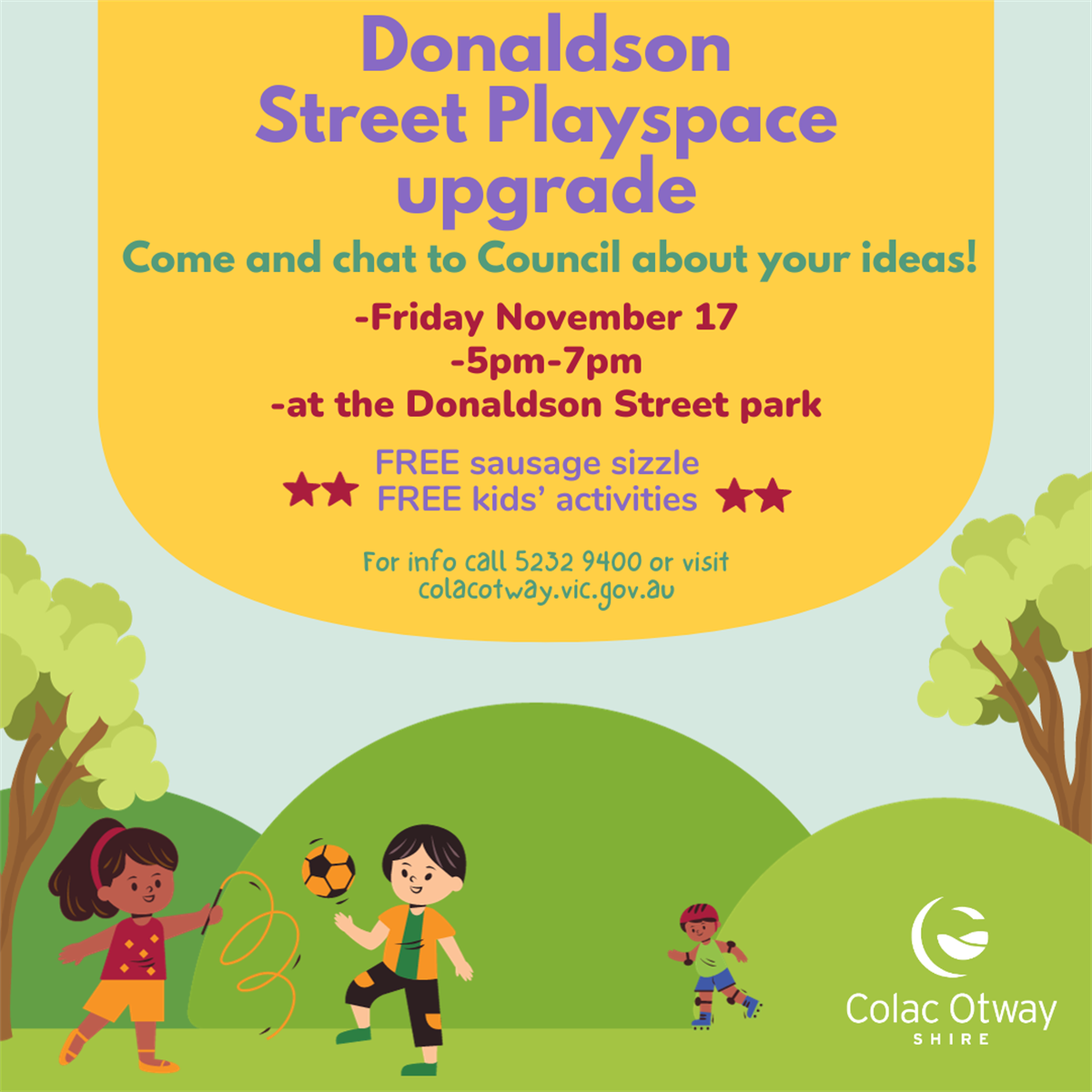Donaldson Street, Colac Playspace Upgrade Colac Otway Shire