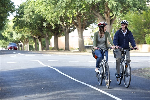 Riding in Hesse Street Colac