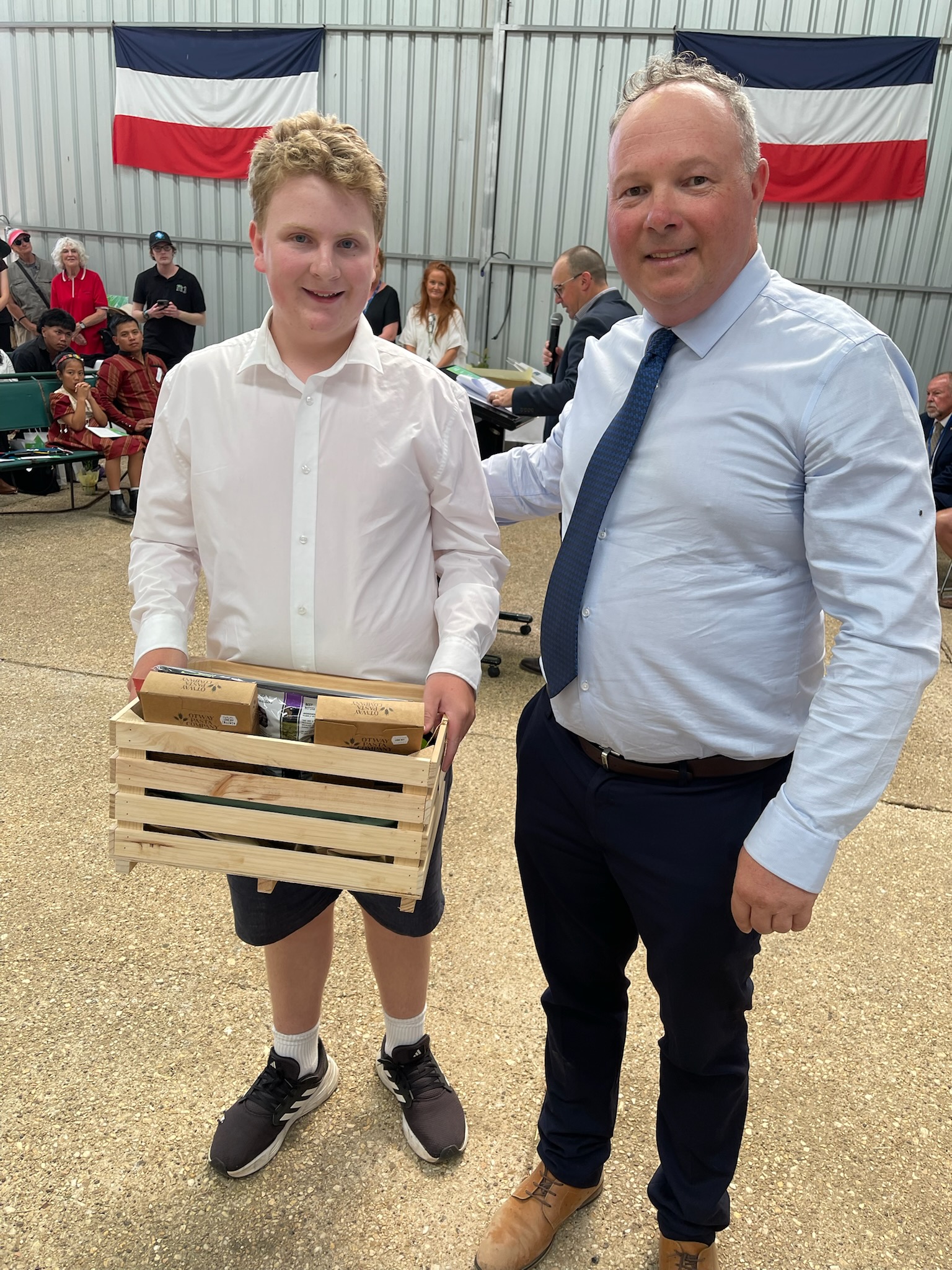 Winner Patrick Walsh with Mayor, Cr Jason Schram