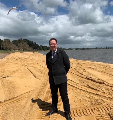 Mayor at the beach at the lake.jpg