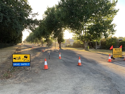 190215 Photo Fyans Street Colac roadwork Communications Coordinator Alison Martin.JPG